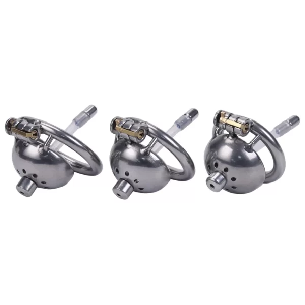1PC Stainless Steel Male Chastity Device Super Small Short Cock Cage With Stealth Lock Ring Sex