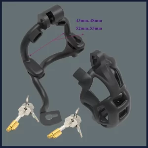 2022 New Python Ultra Chastity Device With Double Lock Rotatable Guardrail Penis Ring Cock Cages Chastity 1