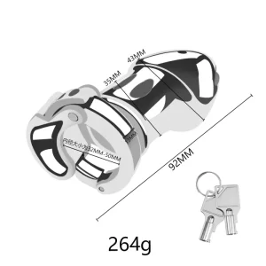 2024 New Male Chastity Lock Adjustable Penis Ring Metal Cock Cage Male Penis Urethra Locking Sex 1