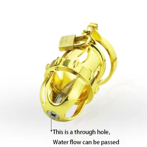24k Gold Plating Male Chastity Device Cock Cage Penis Ring Chastity Belt Adult Game Cock Ring 1