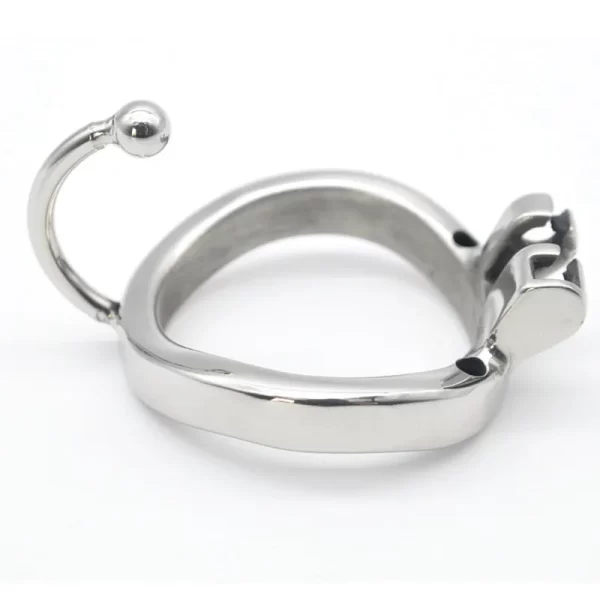 304 Stainless Steel Male Chastity Devices with Anti Shedding Ring Long Cock Cage with Base Arc 4