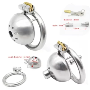 304 stainless steel Male Chastity Device Super Small Short Cock Cage with Stealth lock Ring Sex