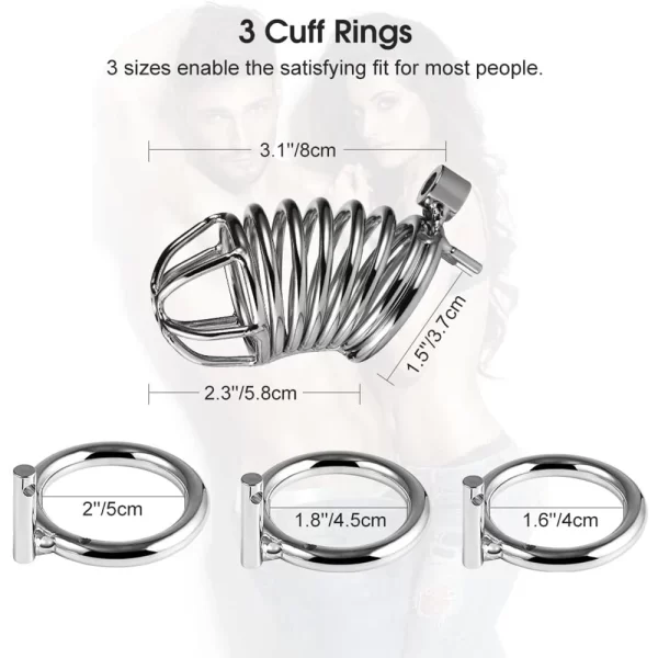 4 4 5 5cm Metal Lock Male Chastity Device Adult Games Cock Cage Sex Toys for 2