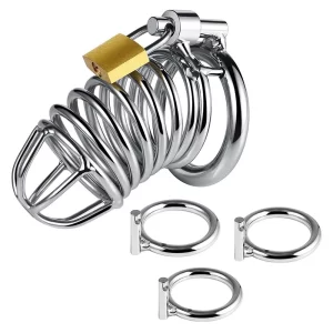 4 4 5 5cm Metal Lock Male Chastity Device Adult Games Cock Cage Sex Toys for