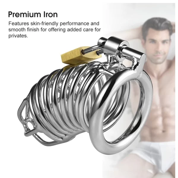 4 4 5 5cm Metal Lock Male Chastity Device Adult Games Cock Cage Sex Toys for 4