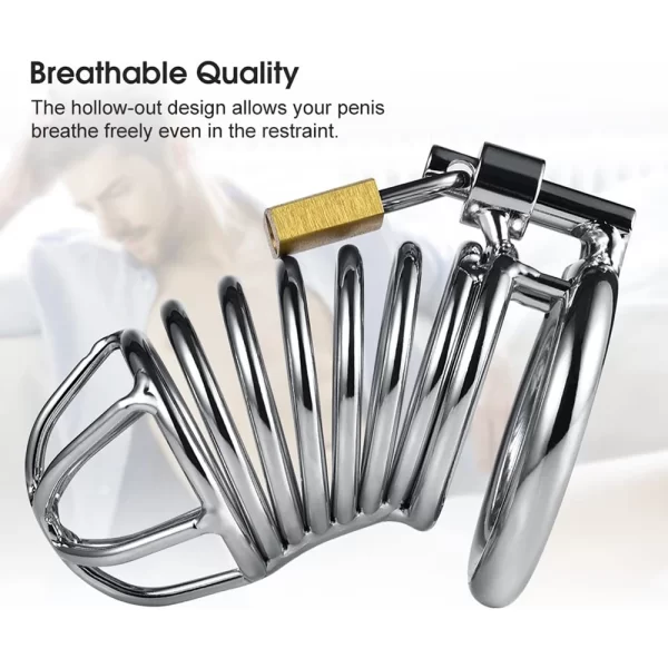 4 4 5 5cm Metal Lock Male Chastity Device Adult Games Cock Cage Sex Toys for 5