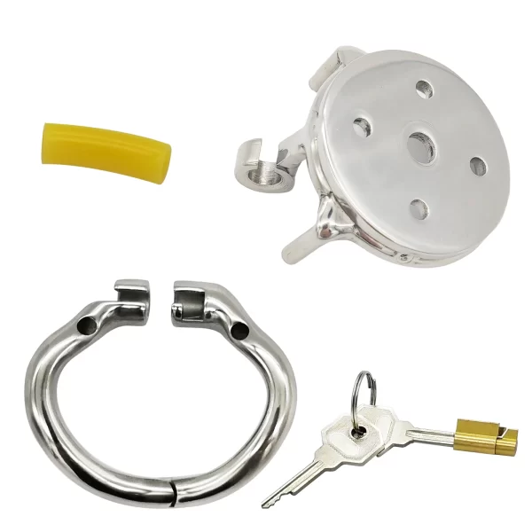 Flat Reverse Pressing Stainless Steel Male Chastity Device Cock Cage Penis Lock Cock Ring Penis Sleeves 3