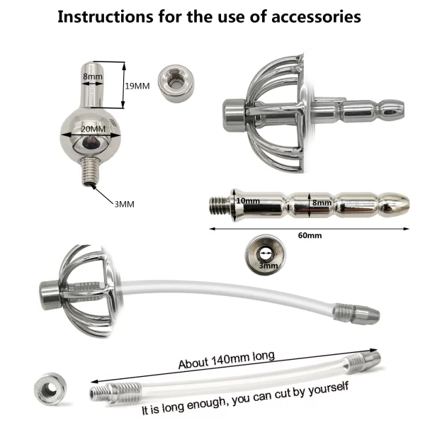 Flat Reverse Pressing Stainless Steel Male Chastity Device Cock Cage Penis Lock Cock Ring Penis Sleeves 5