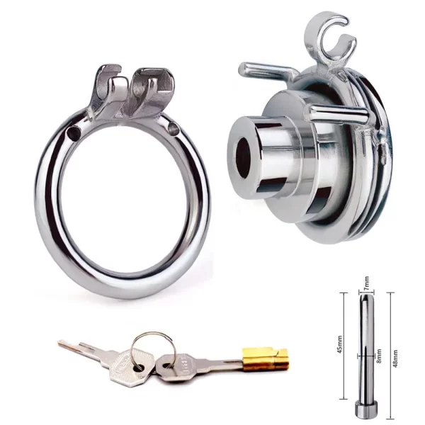 High Quality Small Sissy Cock Cage Chasity Negative Chastity Cage With Cylinder Inverted Cock Ring BDSM 5