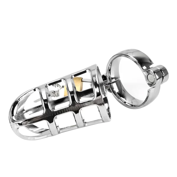 Lockable Chastity Belt Penis Cock Ring Sleeve Lock Metal Cock Cage Male Chastity Device Sex Toys 2