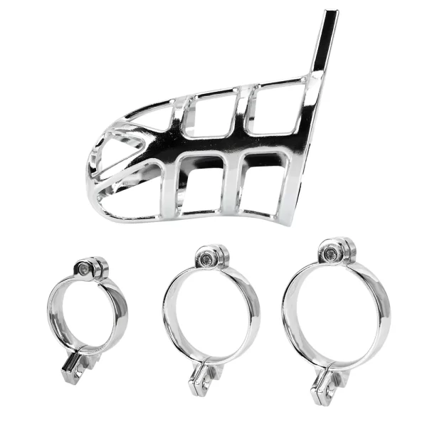 Lockable Chastity Belt Penis Cock Ring Sleeve Lock Metal Cock Cage Male Chastity Device Sex Toys 4