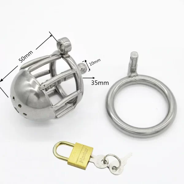 Metal Chastity Cage Urethral Catheter Cock Ring Penis Lock Male Chastity Device BDSM Cbt Sex Toys 4