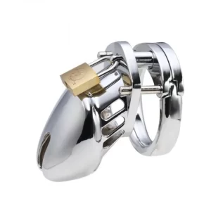 Metal Male Chastity Lock Device Belt Penis Cage Ring Virginity Lock Couples Sm Restraints Sex Game 1