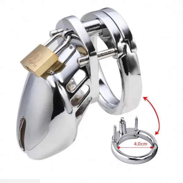 Metal Male Chastity Lock Device Belt Penis Cage Ring Virginity Lock Couples Sm Restraints Sex Game 2