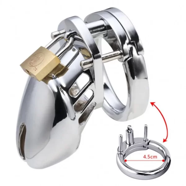Metal Male Chastity Lock Device Belt Penis Cage Ring Virginity Lock Couples Sm Restraints Sex Game 3