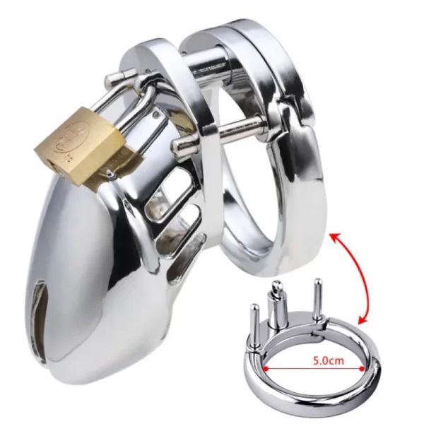 Metal Male Chastity Lock Device Belt Penis Cage Ring Virginity Lock Couples Sm Restraints Sex Game 4