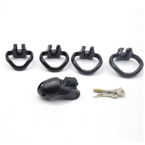 Mini Small HT V3 Male Chastity Cage With Four Size Penis Ring Chastity Bondage Device Adult 5