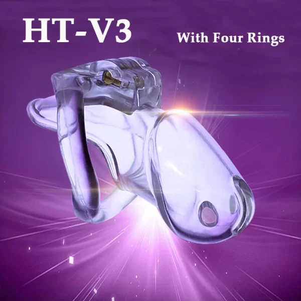 Mini Small HT V3 Male Chastity Cage With Four Size Penis Ring Chastity Bondage Device Adult