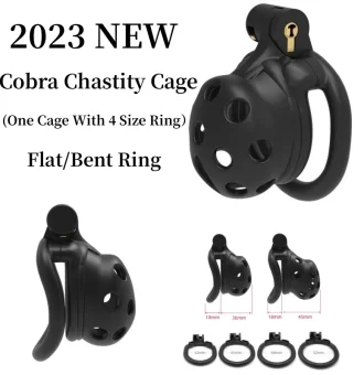 New-Cobra-Cock-Cage-Male-Breathable-Chastity-Lock-Lightweight-Porous-CB-Chastity-Device-with-4-Rings