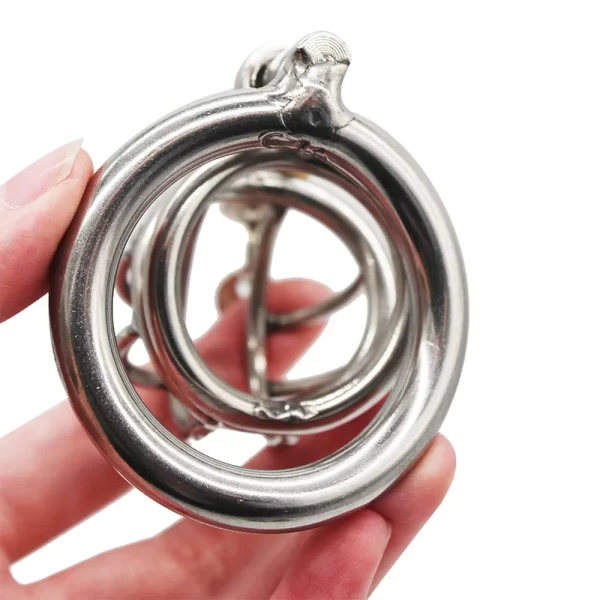 Stainless Steel Male Chastity Device Adult Cock Cage with Arc shaped Cock Ring BDSM Sex Toy 5