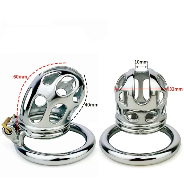 Stainless Steel Man Chastity Cage Open Mouth Breathable Metal Chastity Cock Cage Chastity Restraint Device Adult 1