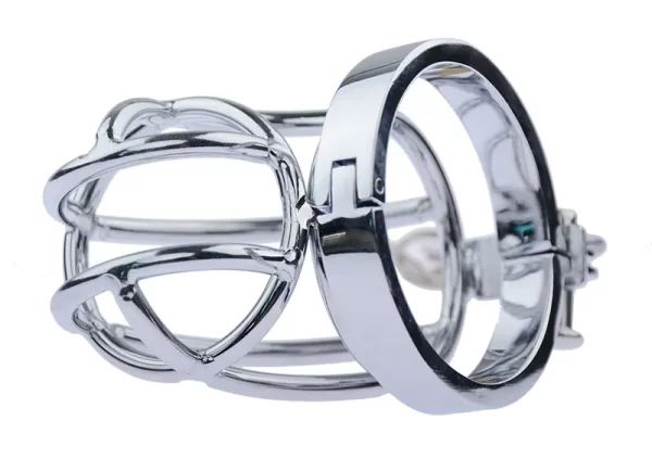 Stainless Steel Metal Cock Cage with Penis Bondage Sleeve Barbed Ring Male Chastity Device locks Adult 4
