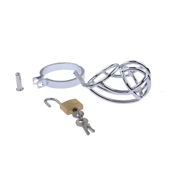 Stainless Steel Metal Cock Cage with Penis Bondage Sleeve Barbed Ring Male Chastity Device locks Adult 5